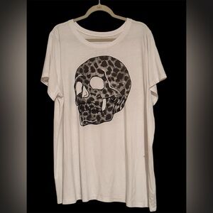Torrid Classic Fit White Tee with leopard skull